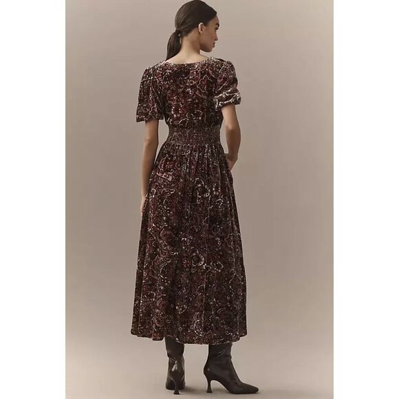 Anthropologie The Katerina Button-Front Dress: Velvet Edition - Picture 4 of 8